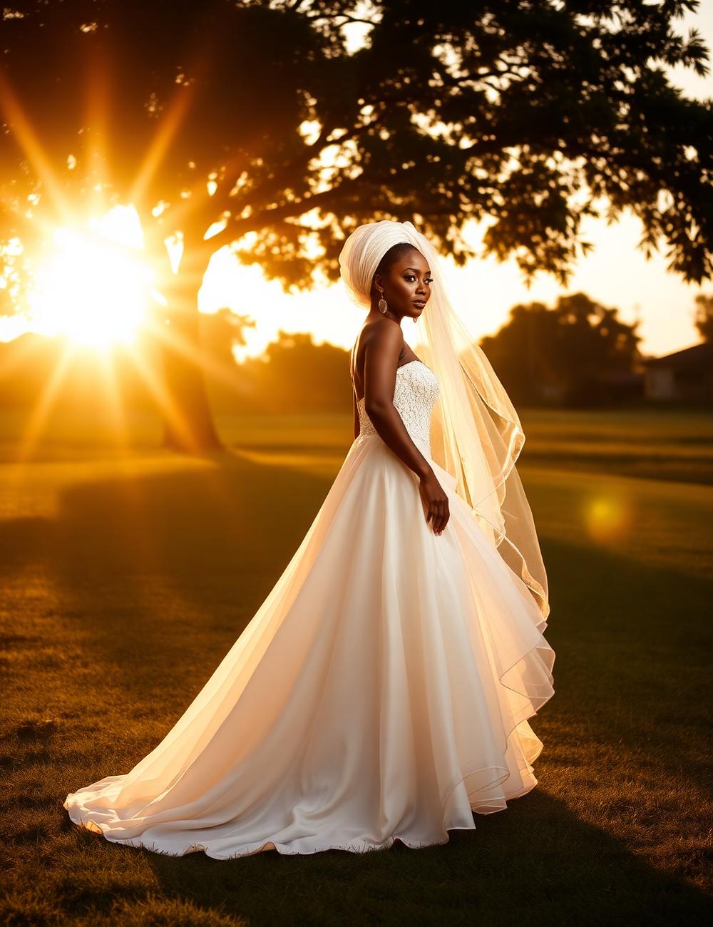 Bride at golden hour