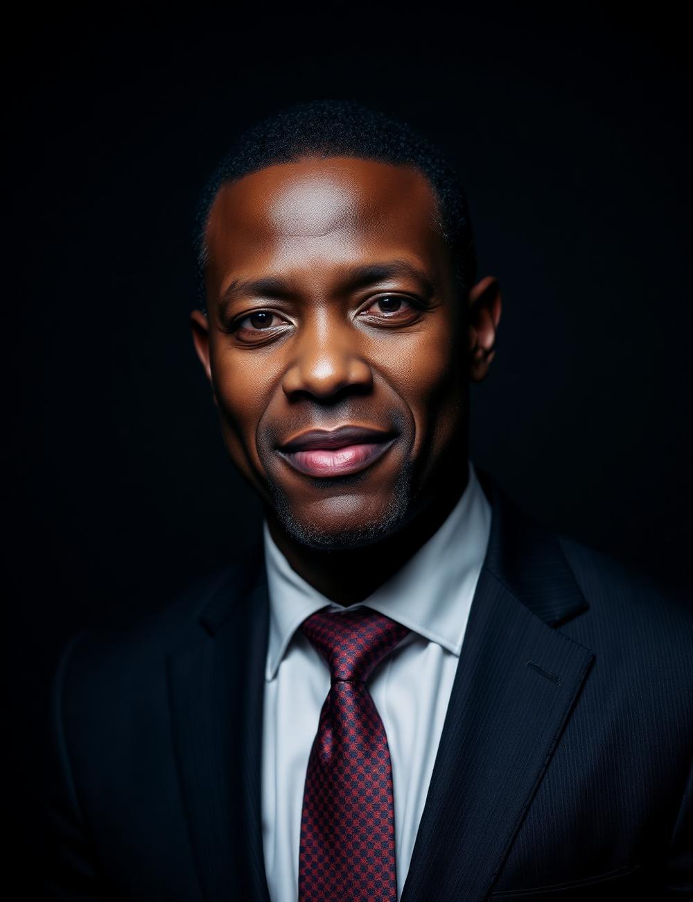 Corporate portrait in low light